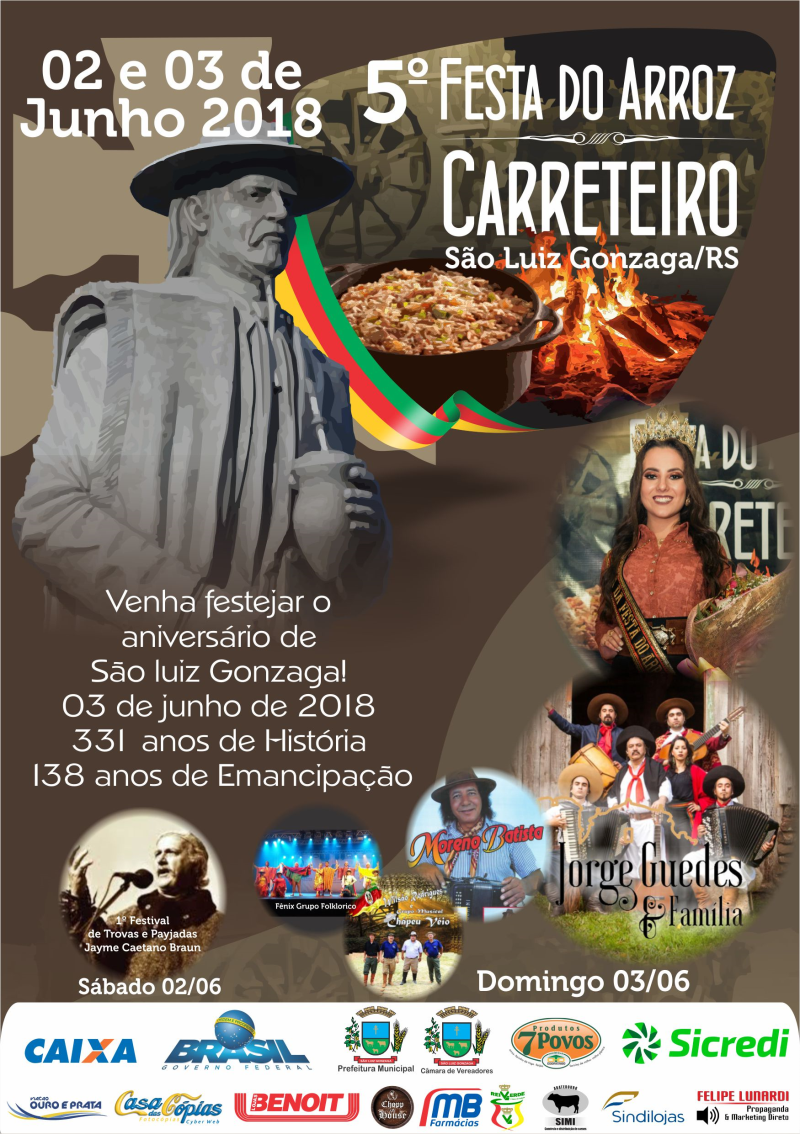 Festa do Arroz Carreteiro celebra o aniversário de São Luiz Gonzaga